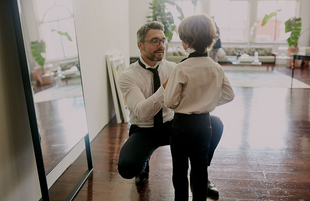 A father with his son